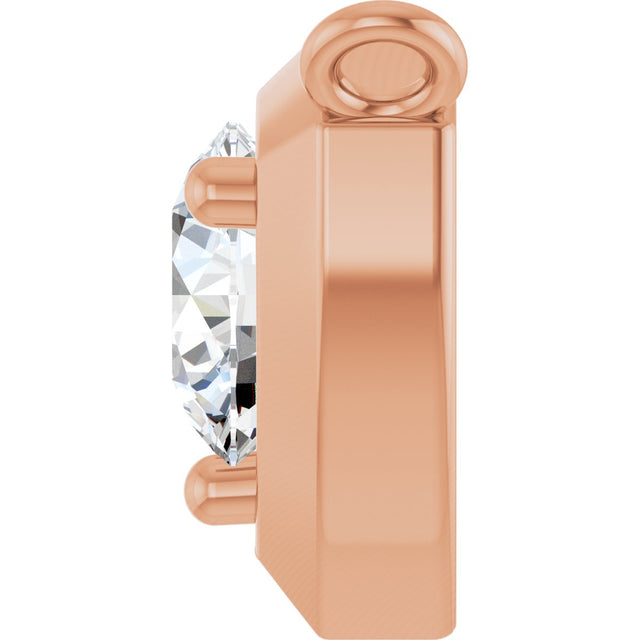 14K Gold Round Natural Diamond Solitaire Necklace – up to 1/10 CTW - Rose Gold - view 3