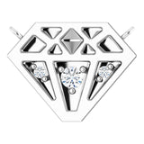 Platinum Round Natural Diamond Tiny Diamond Necklace