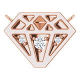 14K Gold Round Natural Diamond Tiny Diamond Necklace - Rose Gold