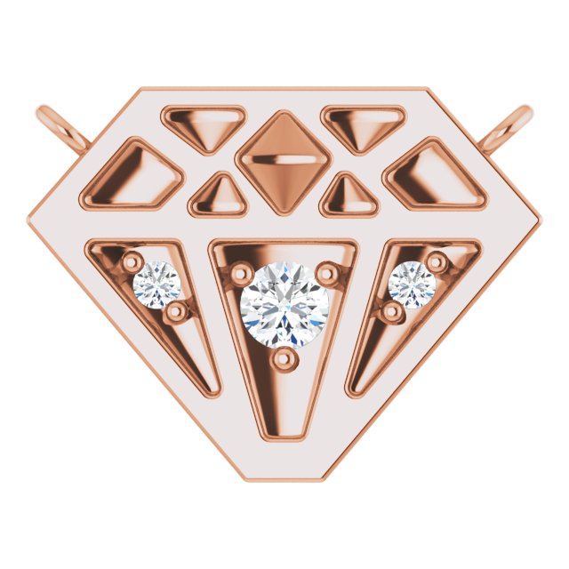 14K Gold Round Natural Diamond Tiny Diamond Necklace - Rose Gold