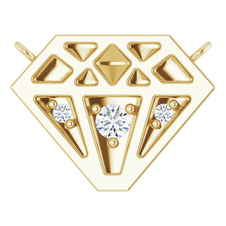 14K Gold Round Natural Diamond Tiny Diamond Necklace - Yellow Gold