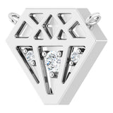 Platinum Round Natural Diamond Tiny Diamond Necklace - view 2