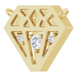 14K Gold Round Natural Diamond Tiny Diamond Necklace - Yellow Gold - view 2