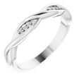 Platinum Round Natural Diamond Stackable Twisted Ring