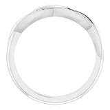 Platinum Round Natural Diamond Stackable Twisted Ring - view 2