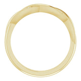 14K Gold Round Natural Diamond Stackable Twisted Ring - Yellow Gold - view 2