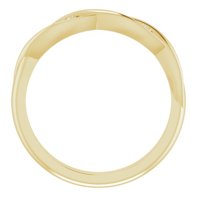 14K Gold Round Natural Diamond Stackable Twisted Ring - Yellow Gold - view 2