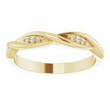 14K Gold Round Natural Diamond Stackable Twisted Ring - Yellow Gold - view 3