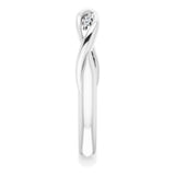 Platinum Round Natural Diamond Stackable Twisted Ring - view 4