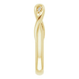 14K Gold Round Natural Diamond Stackable Twisted Ring - Yellow Gold - view 4