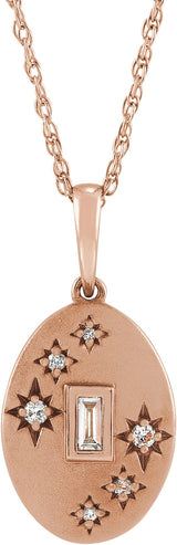 14K Gold Celestial Necklace or Pendant - Rose Gold