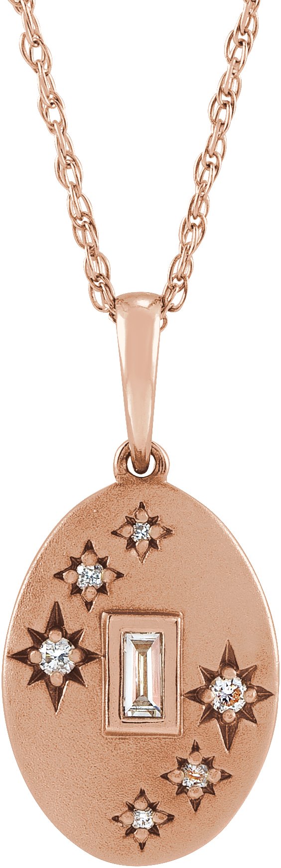14K Gold Celestial Necklace or Pendant - Rose Gold