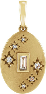 14K Gold Celestial Necklace or Pendant - Yellow Gold