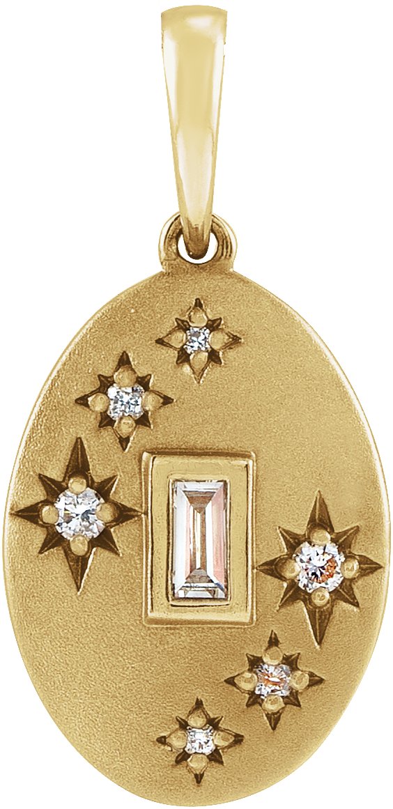 14K Gold Celestial Necklace or Pendant - Yellow Gold