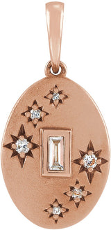 14K Gold Celestial Necklace or Pendant - Rose Gold