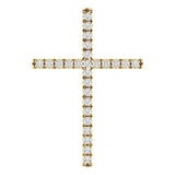 14K Gold Round Natural Diamond Cross Pendant – up to 1/4 CTW - Yellow Gold - view 2