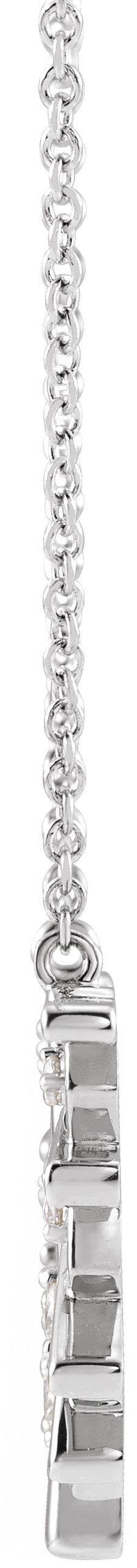 Platinum Round Natural Diamond Fan Necklace - view 2