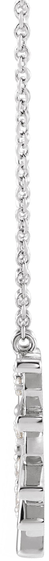 14K Gold Round Natural Diamond Fan Necklace - White Gold - view 2