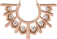 14K Gold Round Natural Diamond Fan Necklace - Rose Gold