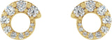 14K Gold Round Natural Diamond Graduated Circle Earrings - Yellow Gold - view 2