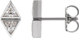 Platinum Triangle Natural Diamond Two-Stone Bezel-Set Earrings