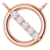 14K Gold Round Natural Diamond Circle Necklace – 0.03 CTW - Rose Gold