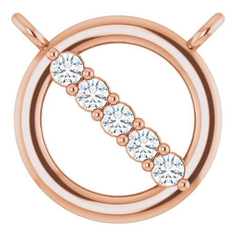 14K Gold Round Lab-Grown Diamond Circle Necklace - Rose Gold