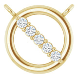 14K Gold Round Lab-Grown Diamond Circle Necklace - Yellow Gold