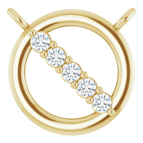 14K Gold Round Lab-Grown Diamond Circle Necklace - Yellow Gold