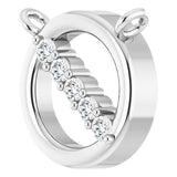 Platinum Round Natural Diamond Circle Necklace – 0.03 CTW - view 2