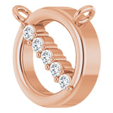 14K Gold Round Natural Diamond Circle Necklace – 0.03 CTW - Rose Gold - view 2