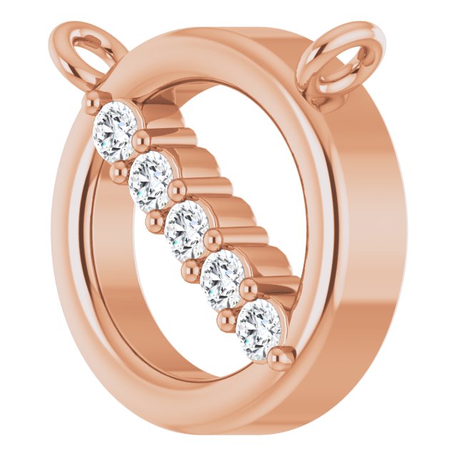14K Gold Round Natural Diamond Circle Necklace – 0.03 CTW - Rose Gold - view 2