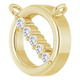 14K Gold Round Natural Diamond Circle Necklace – 0.03 CTW - Yellow Gold - view 2