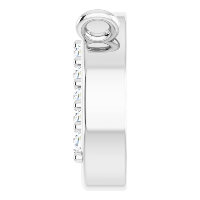 Platinum Round Natural Diamond Circle Necklace – 0.03 CTW - view 3