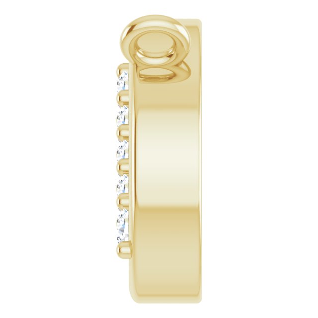 14K Gold Round Natural Diamond Circle Necklace – 0.03 CTW - Yellow Gold - view 3
