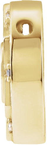 14K Gold Round Natural Diamond Accented Mantra Necklace or Pendant - Yellow Gold - view 2