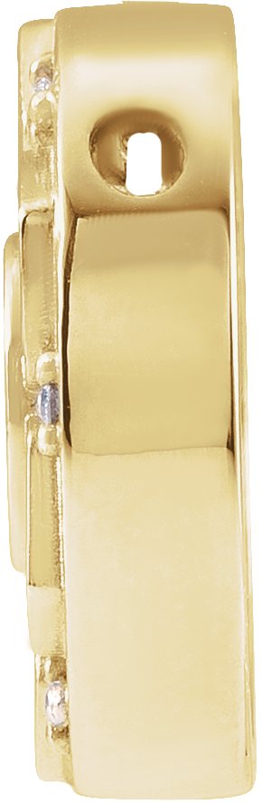 14K Gold Round Natural Diamond Accented Mantra Necklace or Pendant - Yellow Gold - view 2