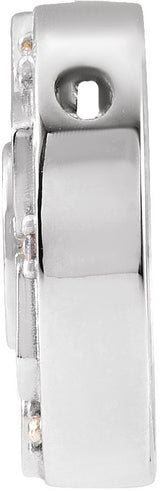 Platinum Round Natural Diamond Accented Mantra Necklace or Pendant - view 2