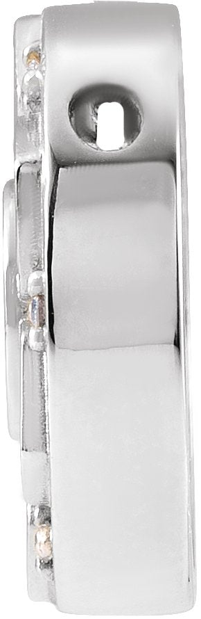 Platinum Round Natural Diamond Accented Mantra Necklace or Pendant - view 2