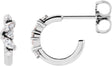 Platinum Natural Diamond Accented Huggie Earrings