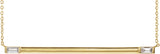 14K Gold Straight Baguette Natural Diamond Baguette Bar Necklace – 1/4 CTW - Yellow Gold