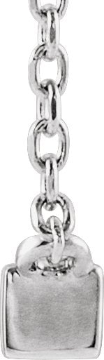 14K Gold Straight Baguette Natural Diamond Baguette Bar Necklace – 1/4 CTW - White Gold - view 2