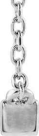14K Gold Straight Baguette Natural Diamond Baguette Bar Necklace – 1/4 CTW - White Gold - view 2