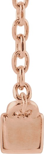 14K Gold Straight Baguette Natural Diamond Baguette Bar Necklace – 1/4 CTW - Rose Gold - view 2