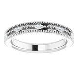 14K Gold Natural Diamond Beaded Band – 1/3 CTW - White Gold - view 8