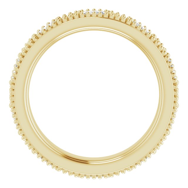 14K Gold Natural Diamond Beaded Band – 1/3 CTW - Yellow Gold - view 7