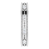 14K Gold Natural Diamond Beaded Band – 1/3 CTW - White Gold - view 9