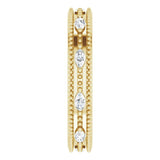 14K Gold Natural Diamond Beaded Band – 1/3 CTW - Yellow Gold - view 9