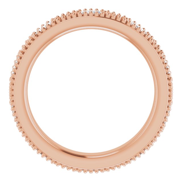 14K Gold Natural Diamond Beaded Band – 1/3 CTW - Rose Gold - view 7