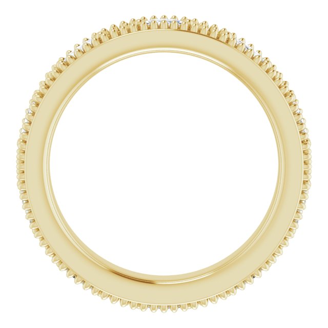 14K Gold Natural Diamond Beaded Band – 1/3 CTW - Yellow Gold - view 7